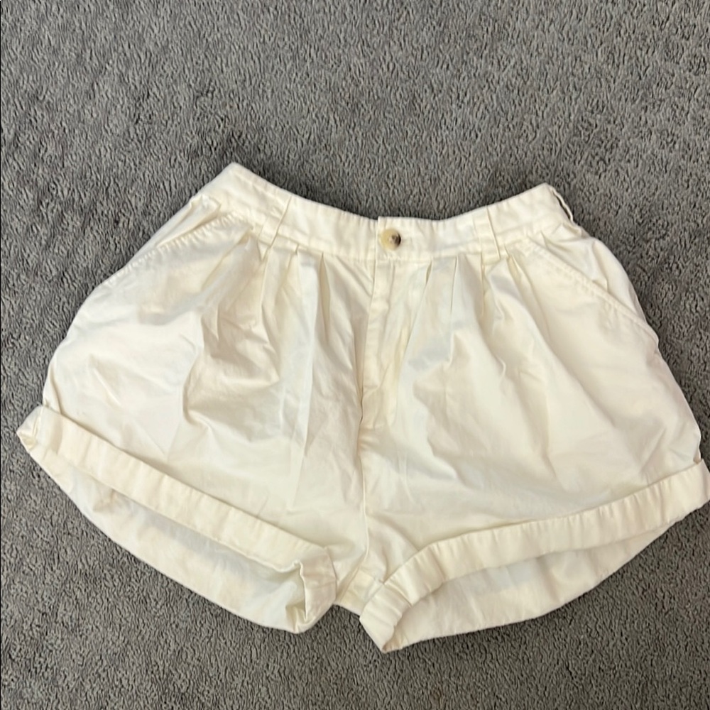 Doen Paige Pleated Cotton Poplin Shorts 2